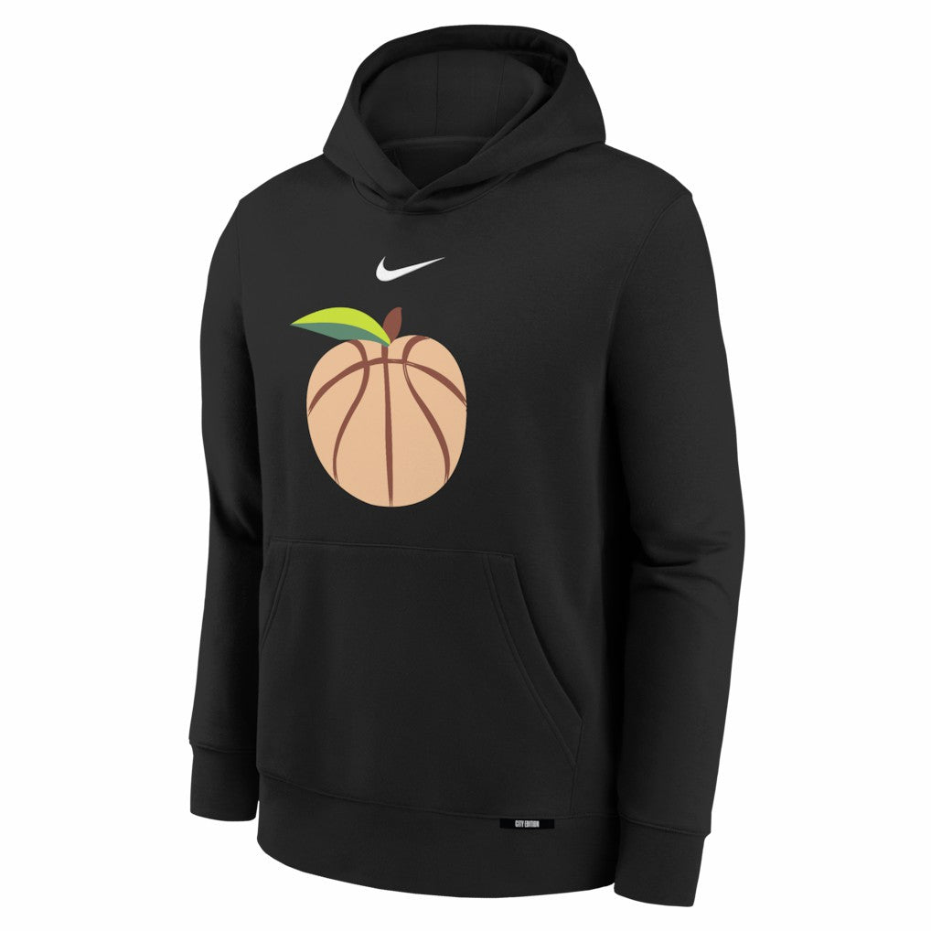Atlanta Hawks Youth 2025/26 City Edition Club Fleece Pullover Hoodie Black - NBA