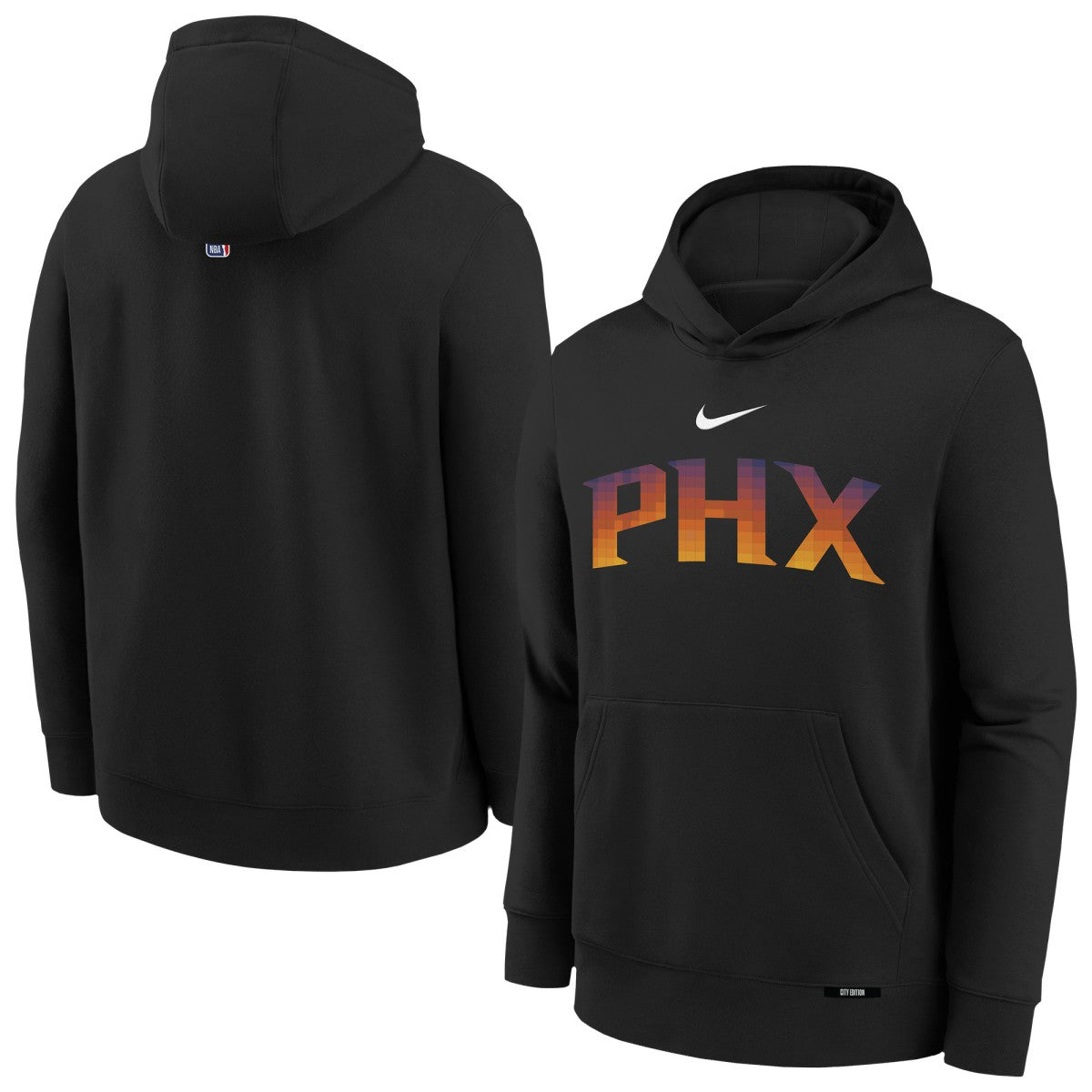 Phoenix Suns Youth 2025/26 City Edition Club Fleece Pullover Hoodie Black - NBA