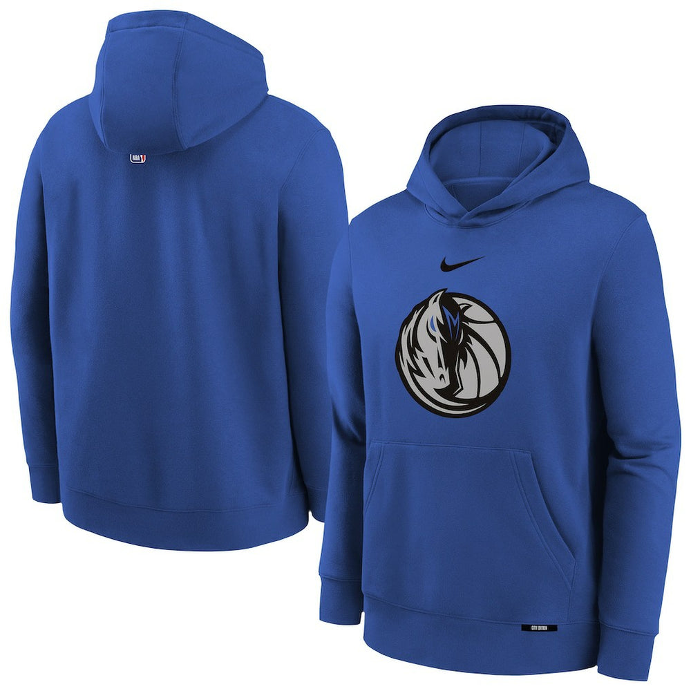 Dallas Mavericks Youth 2025/26 City Edition Club Fleece Pullover Hoodie Royal - NBA