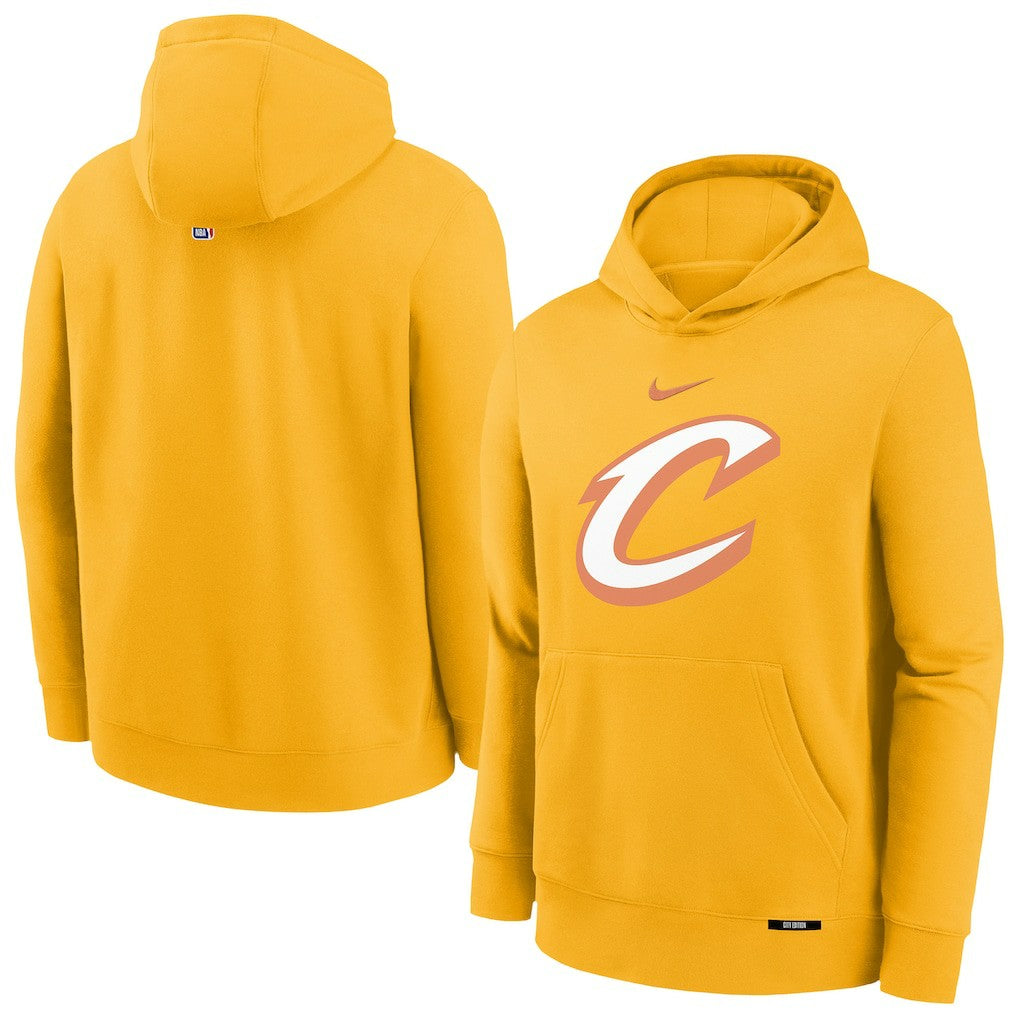 Cleveland Cavaliers Youth 2025/26 City Edition Club Fleece Pullover Hoodie Yellow - NBA