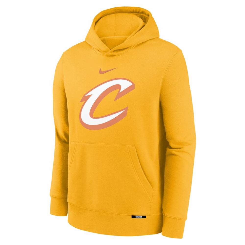 Cleveland Cavaliers Youth 2025/26 City Edition Club Fleece Pullover Hoodie Yellow - NBA