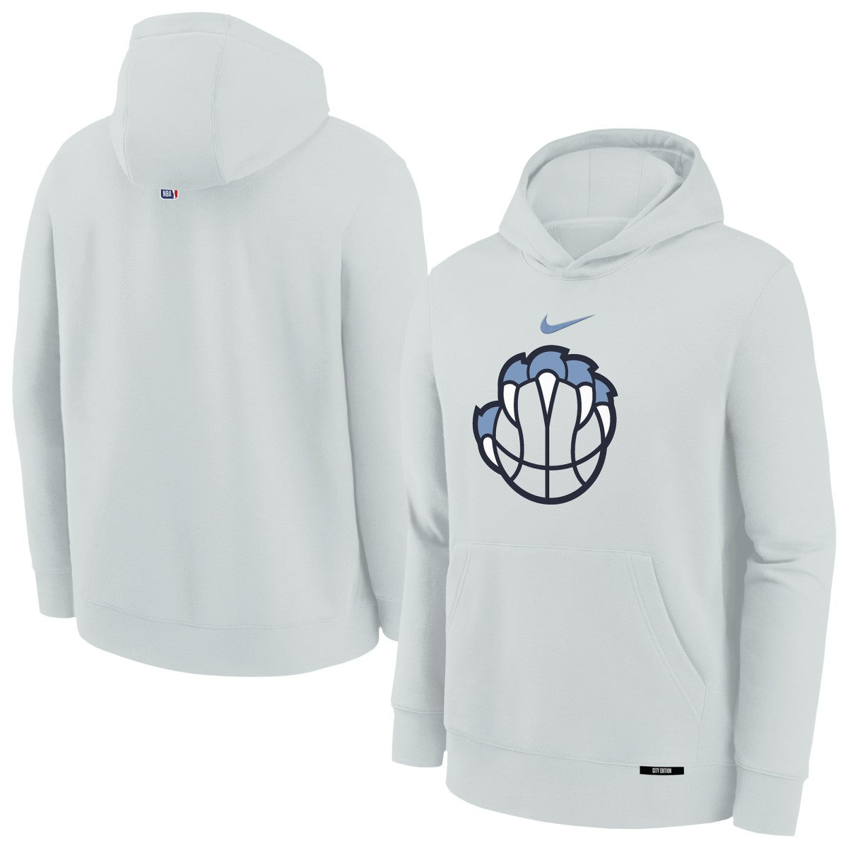 Memphis Grizzlies Youth 2025/26 City Edition Club Fleece Pullover Hoodie Silver - NBA