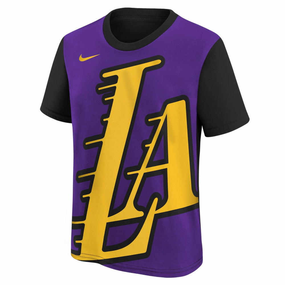 Los Angeles Lakers Youth 2025/26 City Edition Max90 T-Shirt Purple/Black - NBA