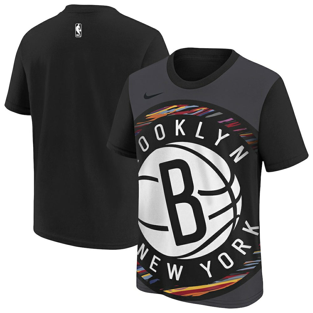 Brooklyn Nets Youth 2025/26 City Edition Max90 T-Shirt Black - NBA