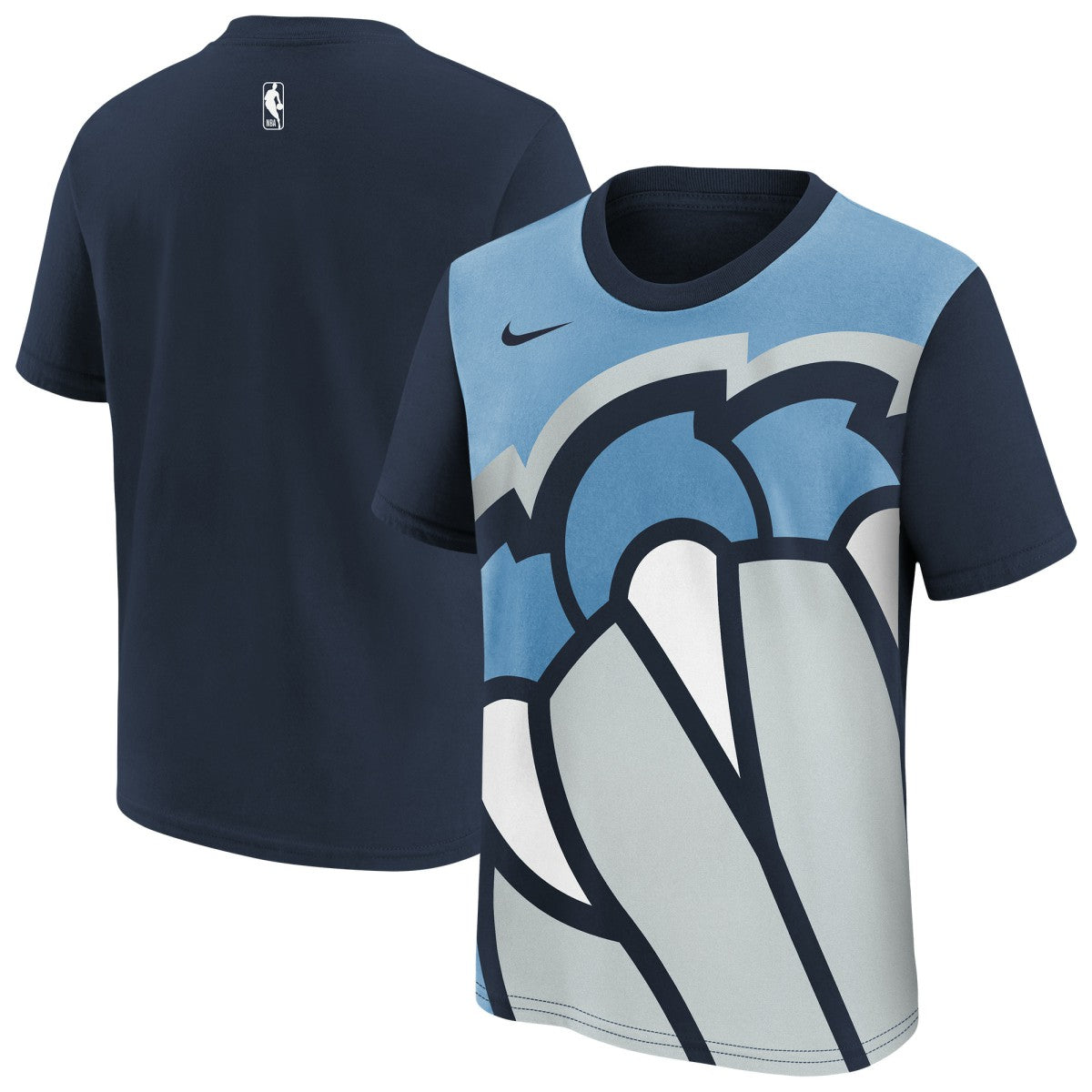 Memphis Grizzlies Youth 2025/26 City Edition Max90 T-Shirt Light Blue/Navy - NBA