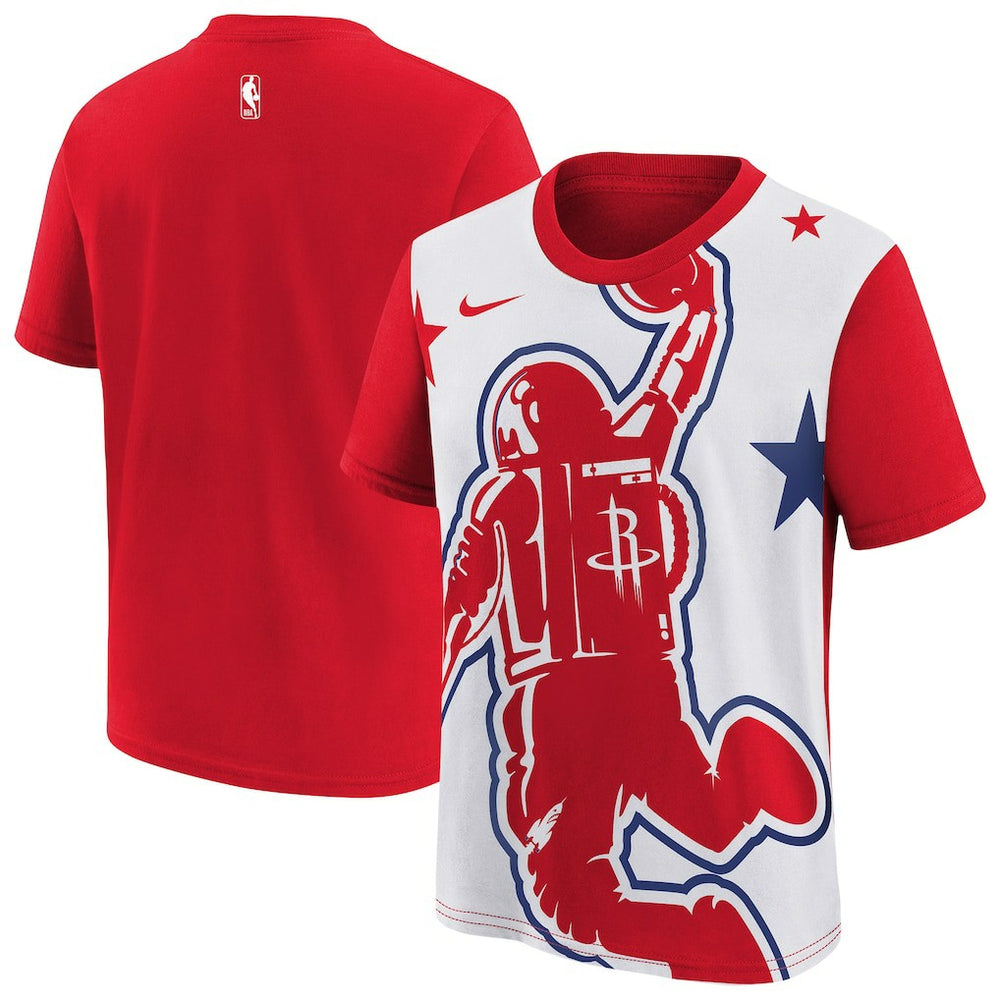 Houston Rockets Youth 2025/26 City Edition Max90 T-Shirt Red/White - NBA