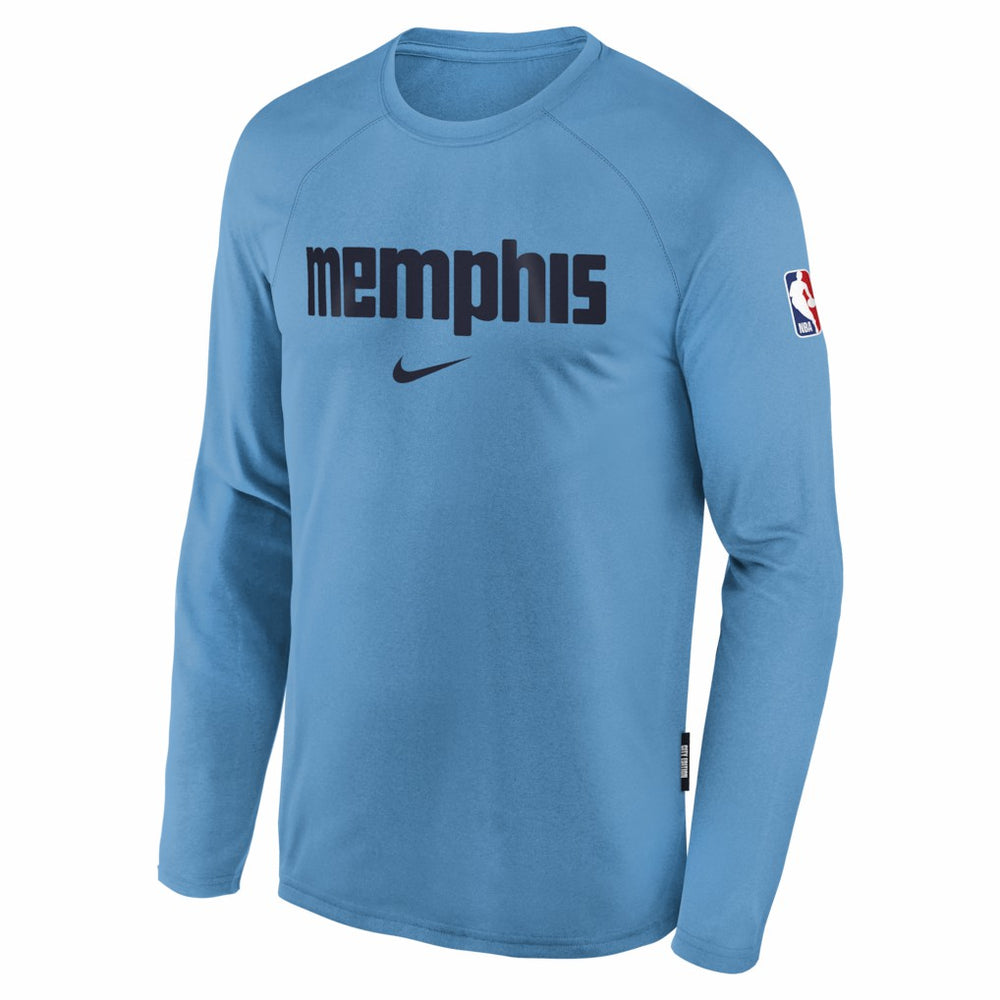 Memphis Grizzlies Youth 2025/26 City Edition Dri-Fit Long Sleeve Game Top Light Blue - NBA