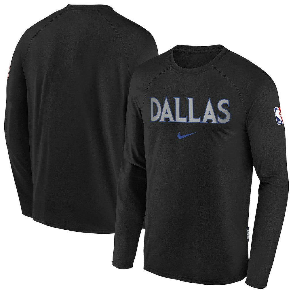 Dallas Mavericks Youth 2025/26 City Edition Dri-Fit Long Sleeve Game Top Black - NBA