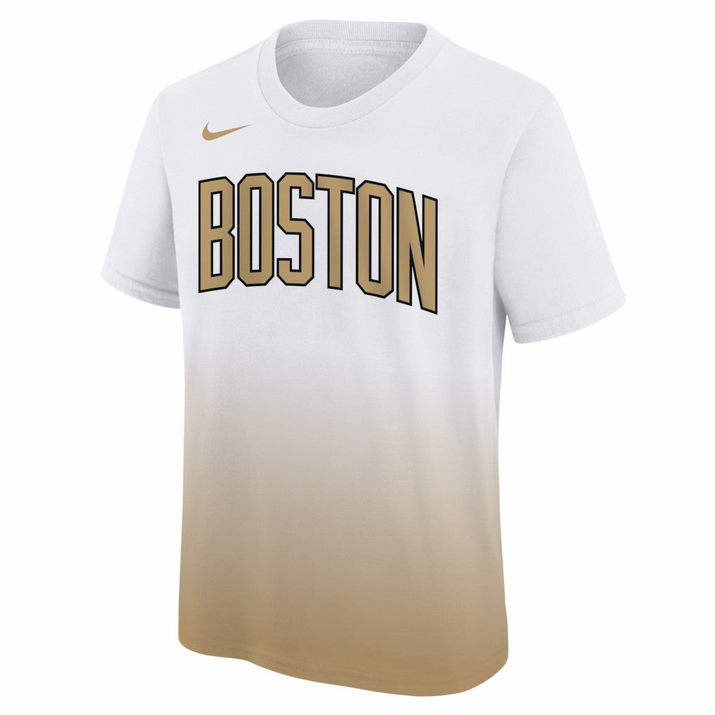 Boston Celtics Youth 2025/26 City Edition Max90 T-Shirt White/Gold - NBA