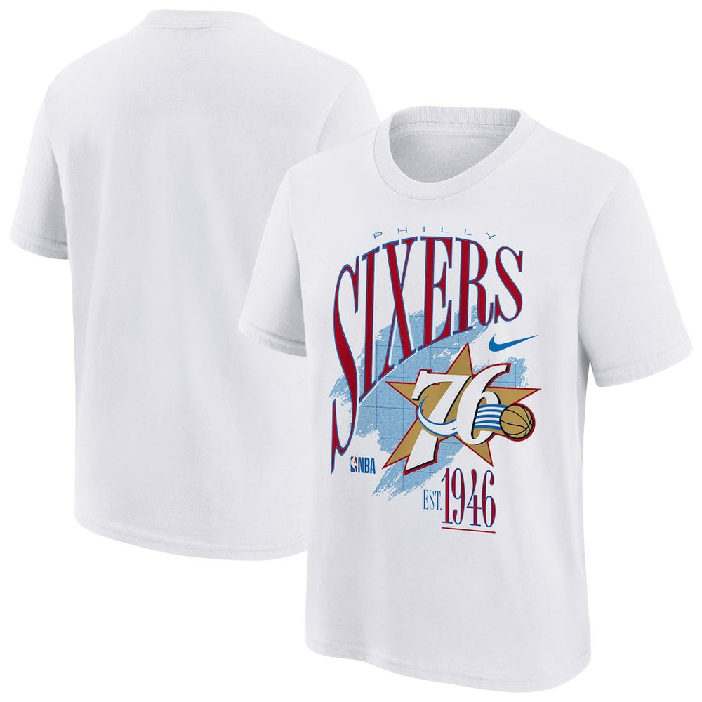 Philadelphia 76ers Youth Hardwood Classics Champs Max90 T-Shirt White - NBA