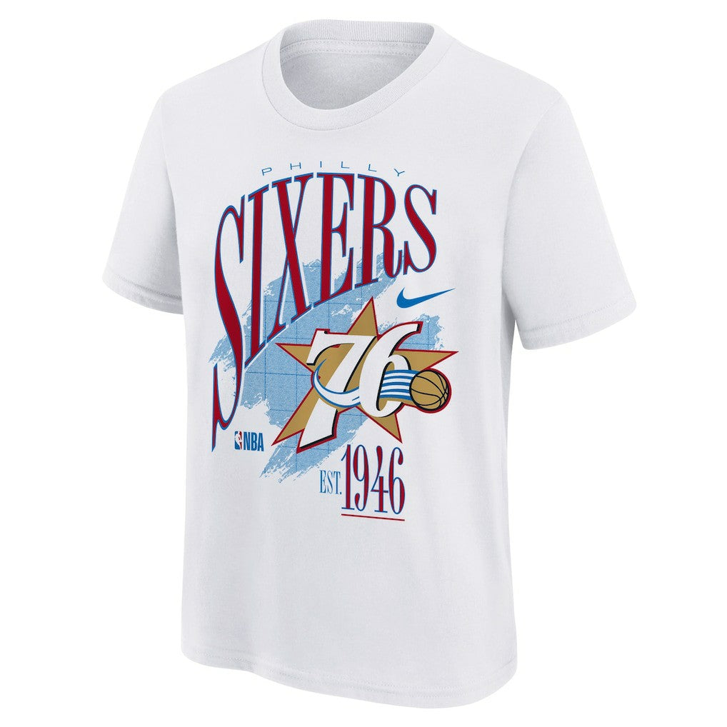 Philadelphia 76ers Youth Hardwood Classics Champs Max90 T-Shirt White - NBA