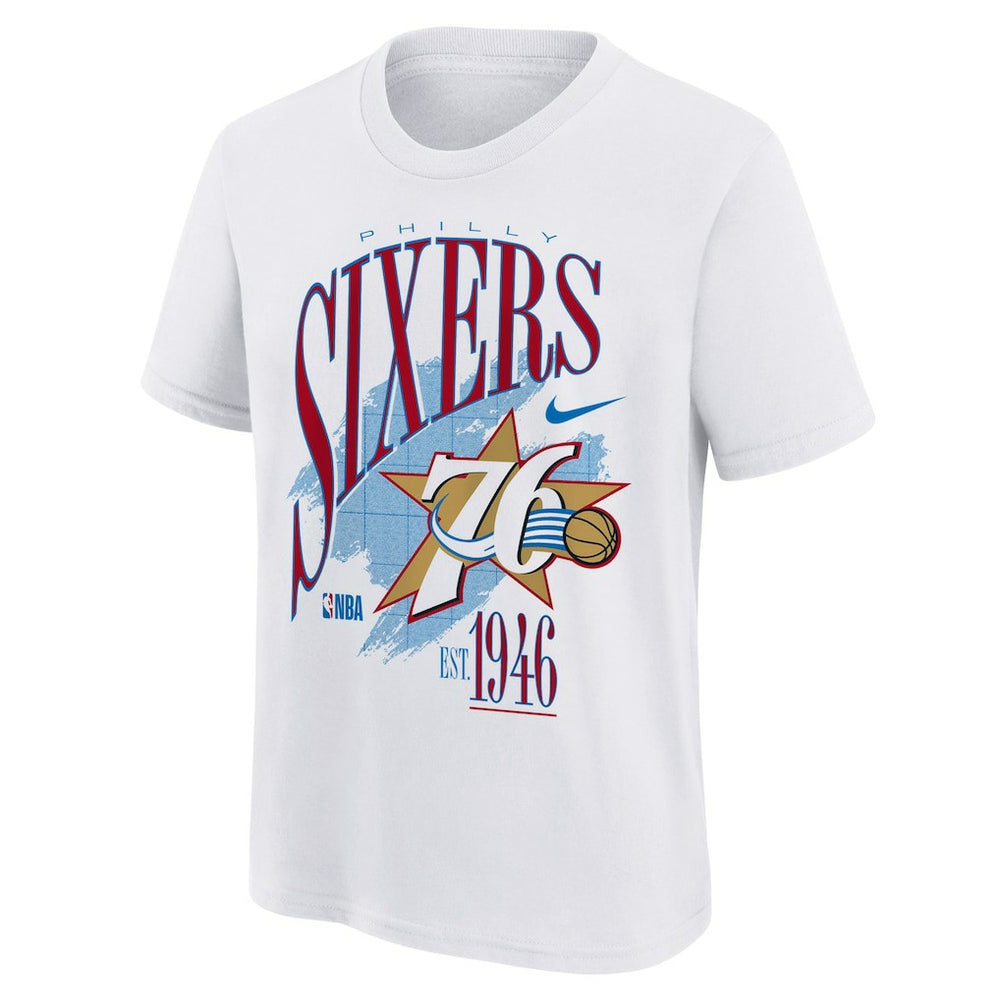 Philadelphia 76ers Youth Hardwood Classics Champs Max90 T-Shirt White - NBA