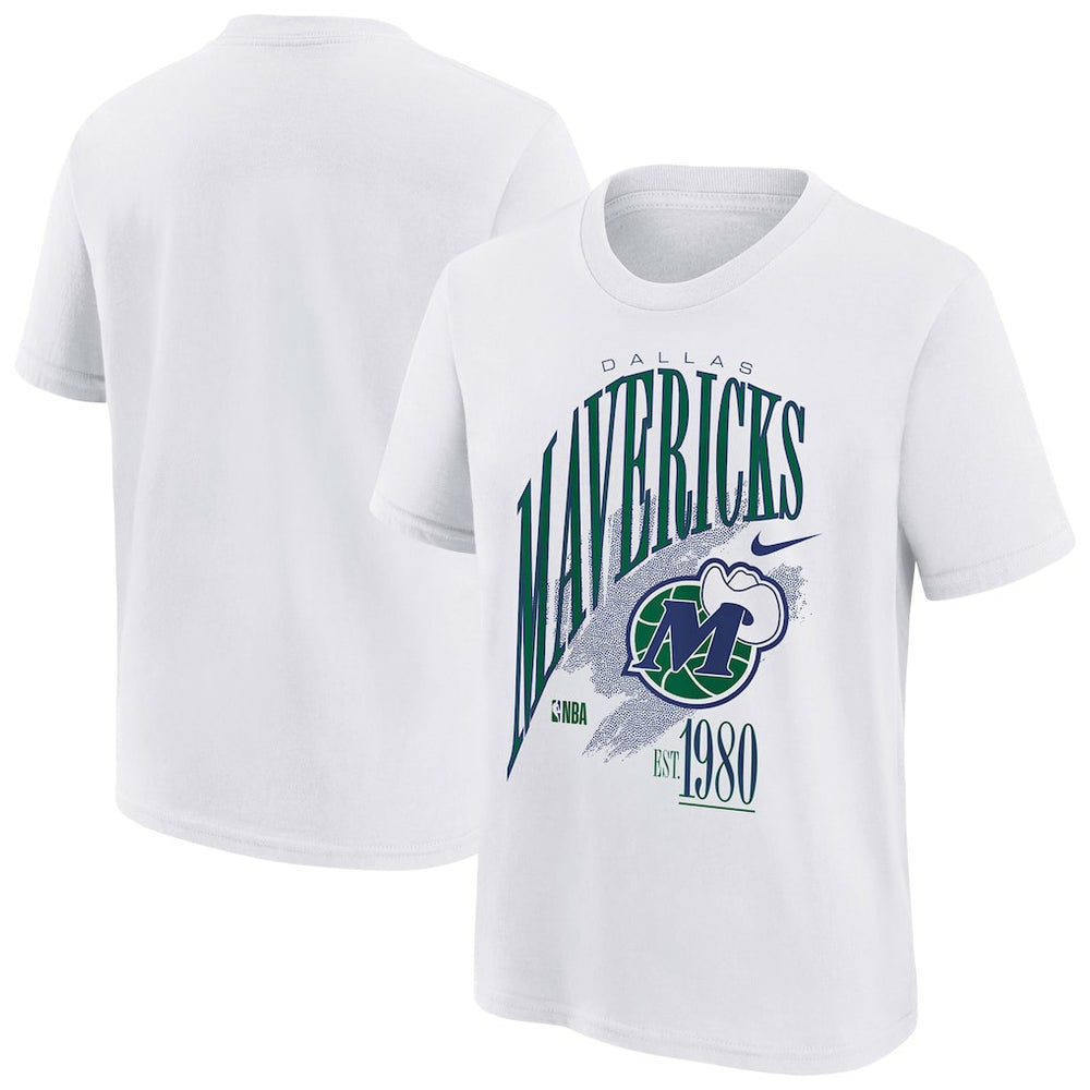 Dallas Mavericks Youth Hardwood Classics Champs Max90 T-Shirt White - NBA