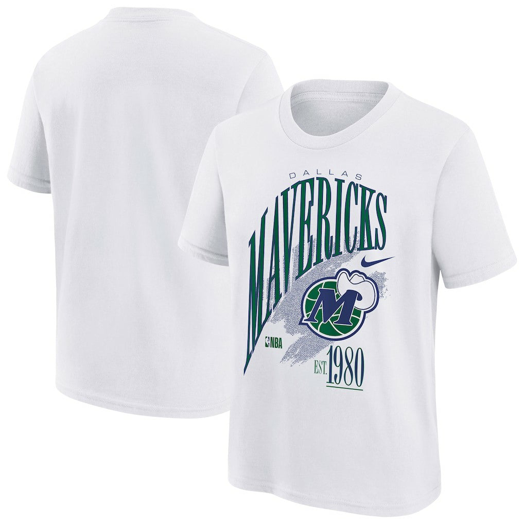 Dallas Mavericks Youth Hardwood Classics Champs Max90 T-Shirt White - NBA