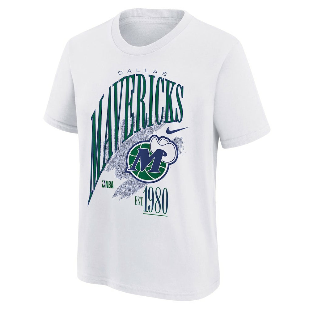 Dallas Mavericks Youth Hardwood Classics Champs Max90 T-Shirt White - NBA