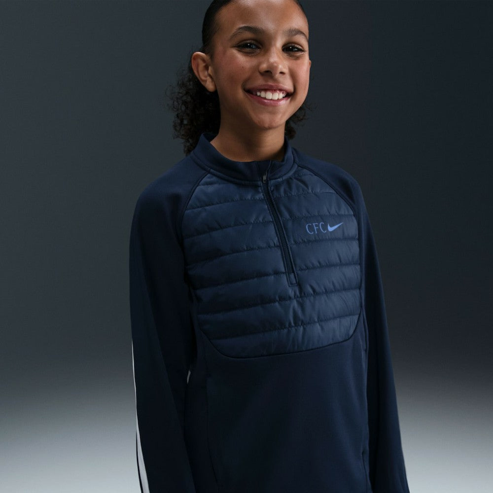 Chelsea Youth 2025/26 Academy Winter Warrior Drill Training Top Navy | Nike Sale