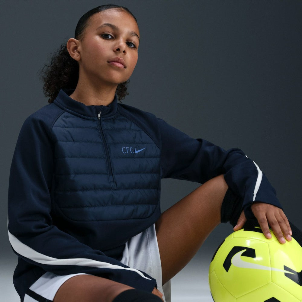 Chelsea Youth 2025/26 Academy Winter Warrior Drill Training Top Navy | Nike Sale