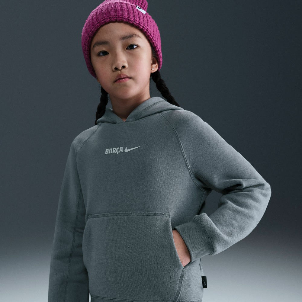 Barcelona Youth Air Raglan Hoodie Gray | Nike Online