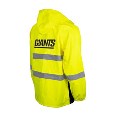 New York Giants Hi-Vis Safety Waterproof Rainshell Full-Zip Hooded Jacket Yellow | NFL