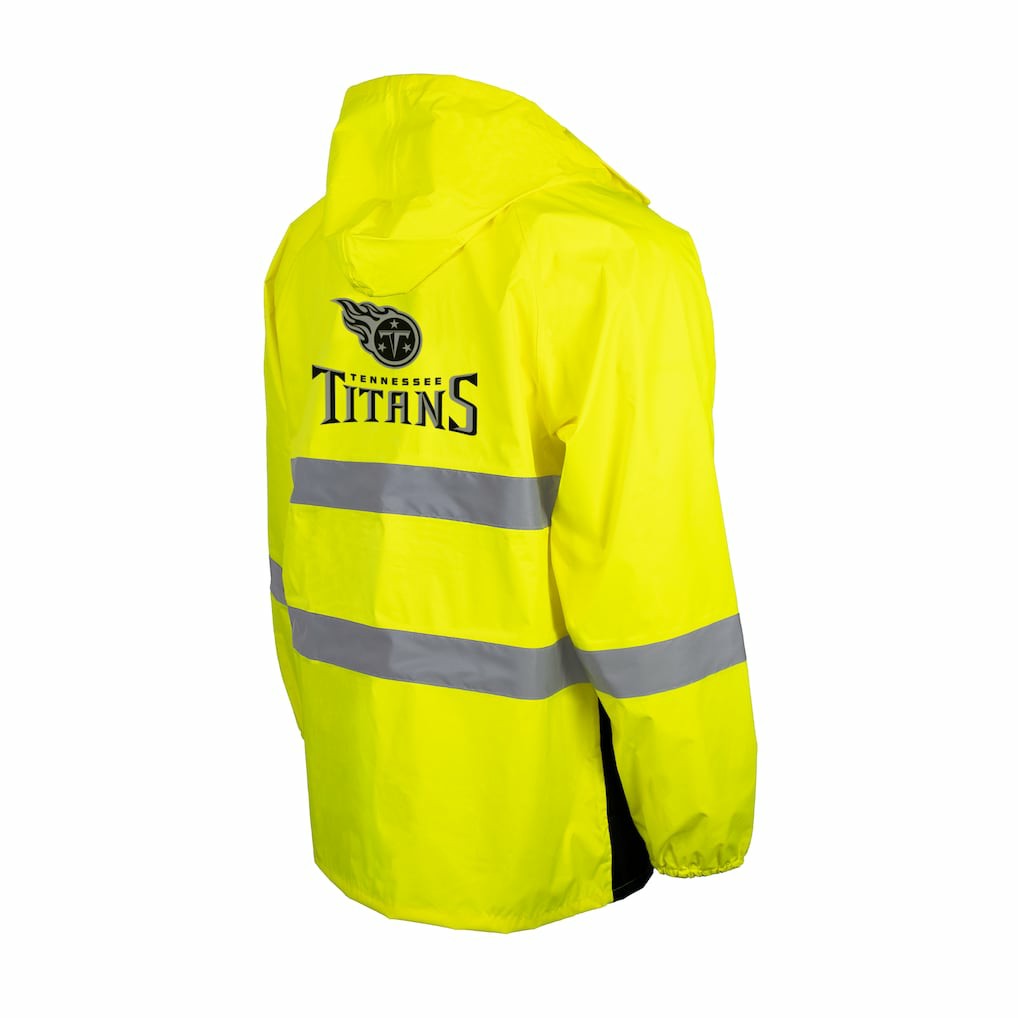 Tennessee Titans Hi-Vis Safety Waterproof Rainshell Full-Zip Hooded Jacket Yellow | NFL