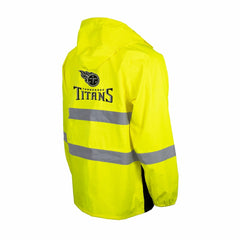 Tennessee Titans Hi-Vis Safety Waterproof Rainshell Full-Zip Hooded Jacket Yellow | NFL