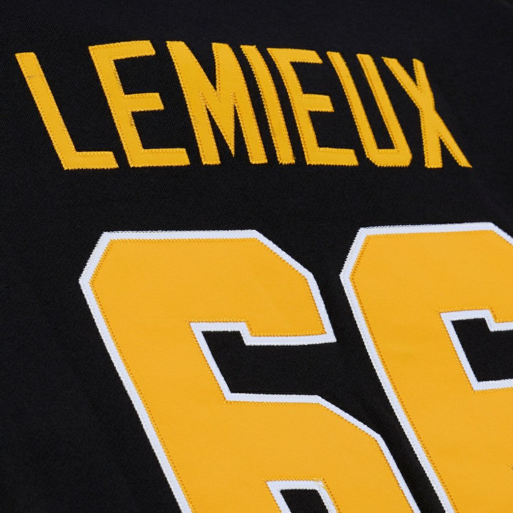 Mario Lemieux Pittsburgh Penguins Mitchell & Ness 1992 Name & Number Premium Pullover Hoodie - Black - NHL
