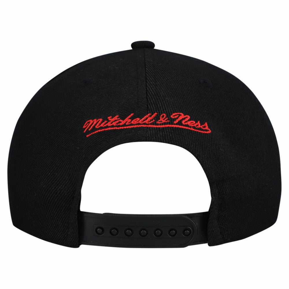 Carolina Hurricanes Mitchell & Ness Retro Script Colorblock Snapback Hat - Black - NHL