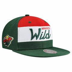 Minnesota Wild Mitchell & Ness Retro Script Colorblock Snapback Hat - Green - NHL