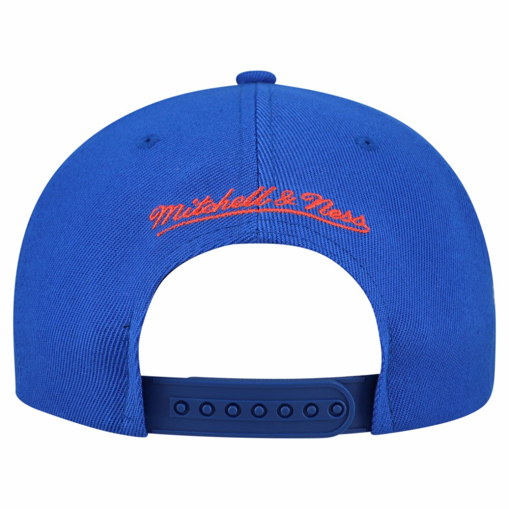 New York Islanders Mitchell & Ness Retro Script Colorblock Snapback Hat - Royal - NHL