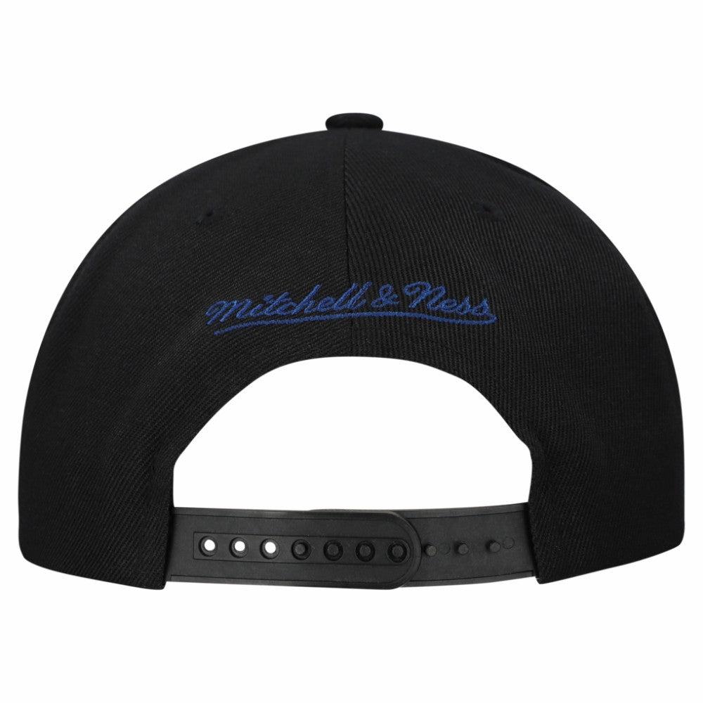 Tampa Bay Lightning Mitchell & Ness Retro Script Colorblock Snapback Hat - Black - NHL