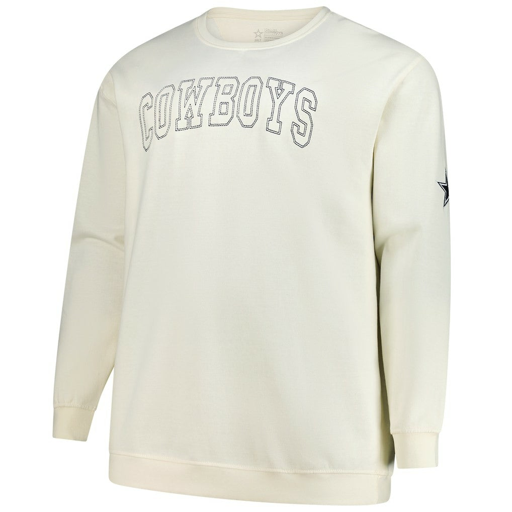 Dallas Cowboys Profile Big & Tall Fleece Sweatshirt Cream | NFL