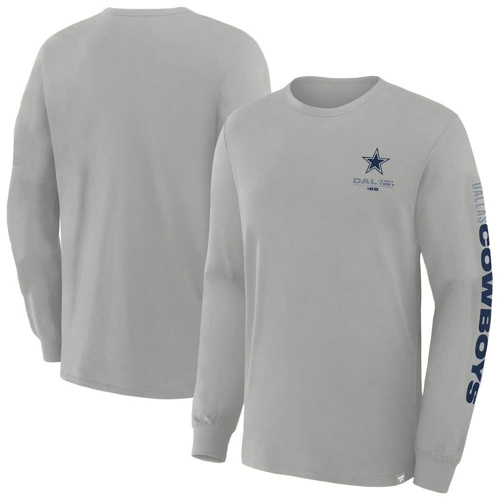 Dallas Cowboys Big & Tall Clock Management Legacy Long Sleeve T-Shirt Heather Gray | Fanatics