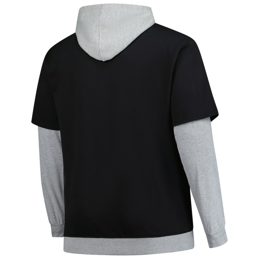 Pittsburgh Steelers Big & Tall Twofer Pullover Hoodie Black/Heather Gray | Fanatics