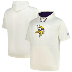 Minnesota Vikings Profile Big & Tall Chest Print and Logo Short Sleeve Pullover Hoodie Oatmeal | NFL
