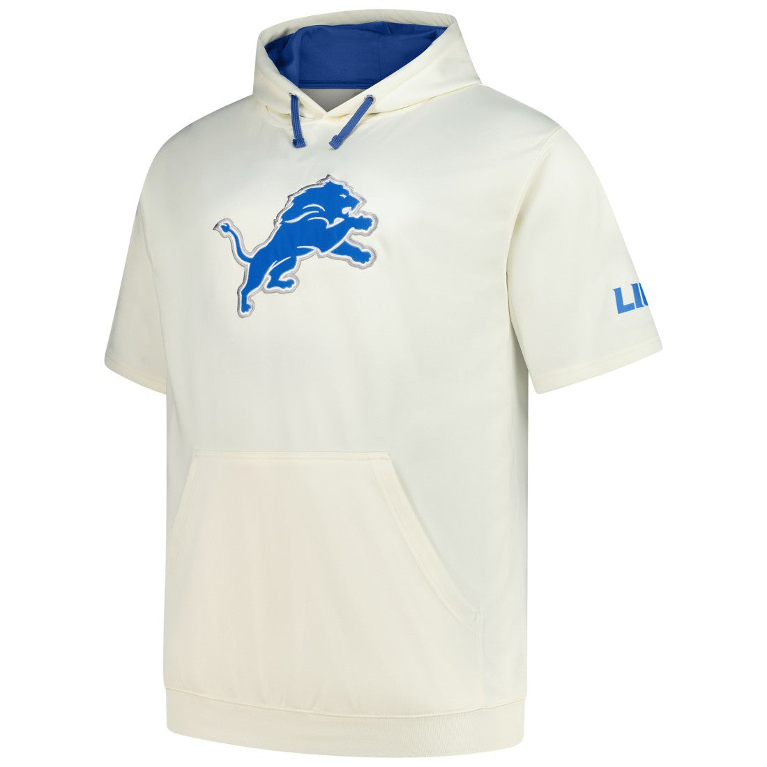 Detroit Lions Profile Big & Tall Chest Print and Logo Short Sleeve Pullover Hoodie Oatmeal | NFL