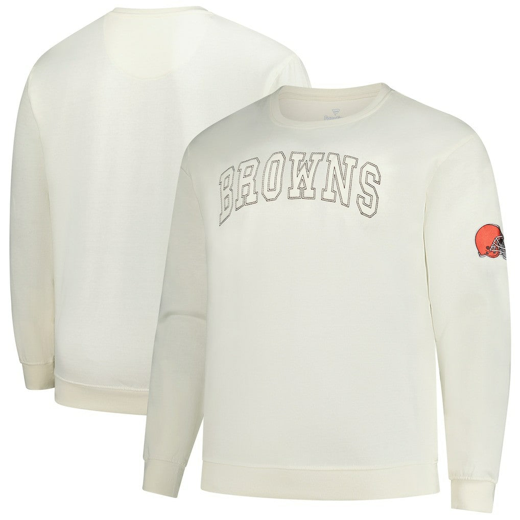 Cleveland Browns Profile Big & Tall Fleece Sweatshirt Cream | NFL
