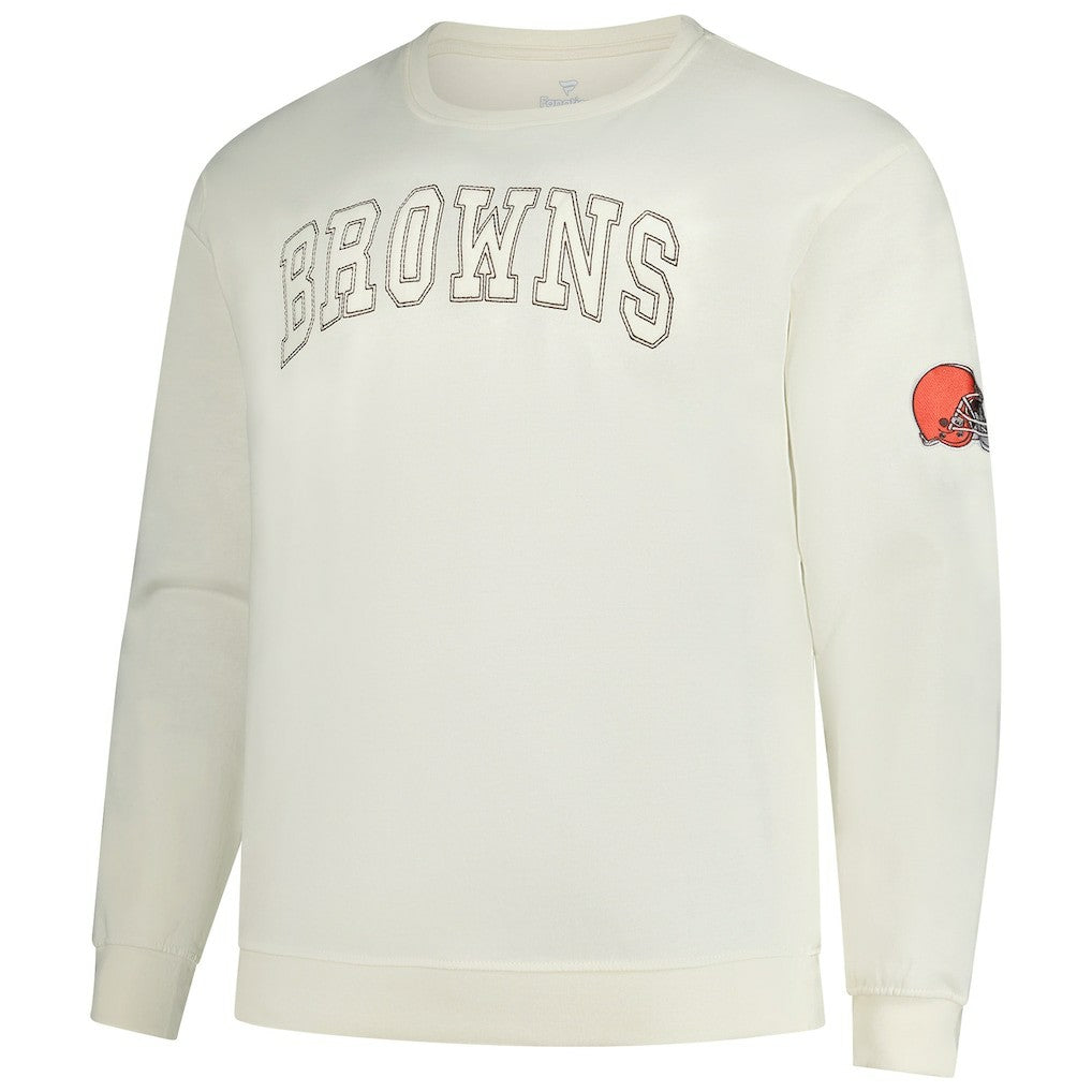 Cleveland Browns Profile Big & Tall Fleece Sweatshirt Cream | NFL