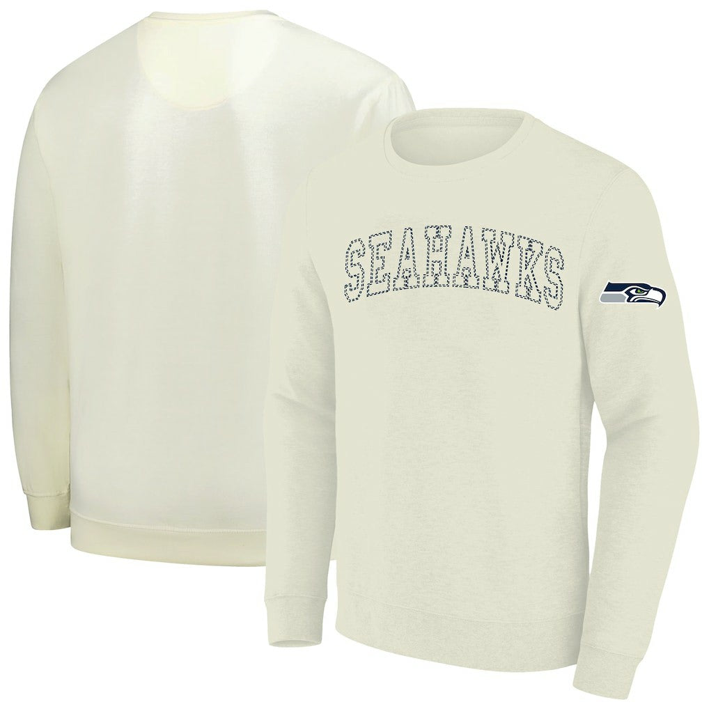 Seattle Seahawks Profile Big & Tall Fleece Sweatshirt Cream | NFL