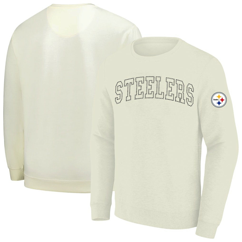 Pittsburgh Steelers Profile Big & Tall Fleece Sweatshirt Cream | NFL