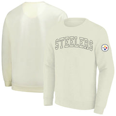 Pittsburgh Steelers Profile Big & Tall Fleece Sweatshirt Cream | NFL