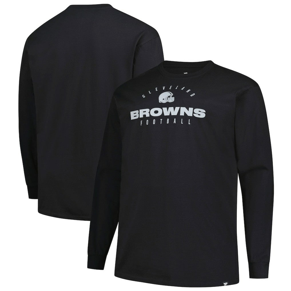 Cleveland Browns Big & Tall Coverage Scheme Long Sleeve T-Shirt Black | Fanatics