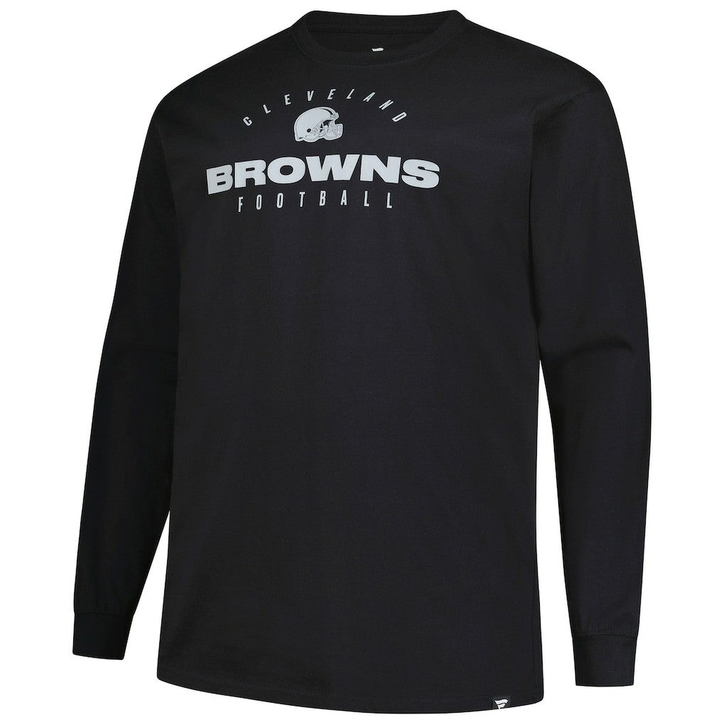 Cleveland Browns Big & Tall Coverage Scheme Long Sleeve T-Shirt Black | Fanatics