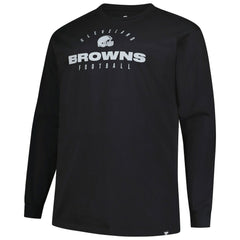 Cleveland Browns Big & Tall Coverage Scheme Long Sleeve T-Shirt Black | Fanatics