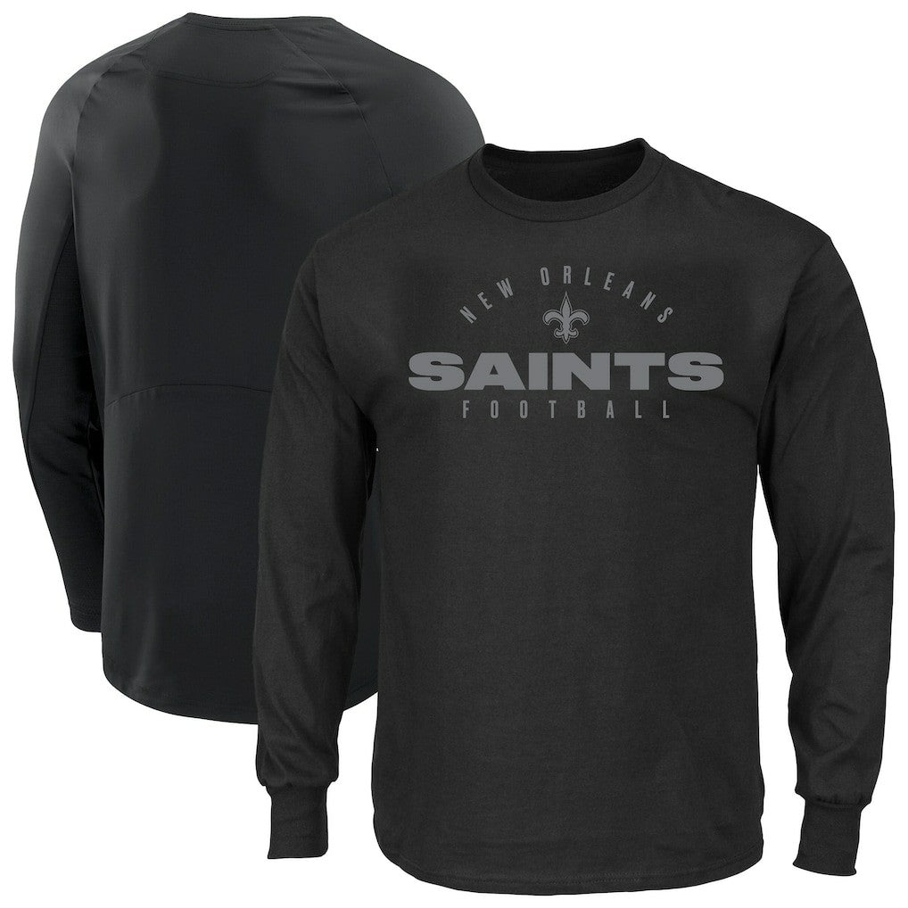 New Orleans Saints Big & Tall Coverage Scheme Long Sleeve T-Shirt Black | Fanatics