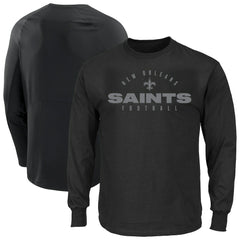 New Orleans Saints Big & Tall Coverage Scheme Long Sleeve T-Shirt Black | Fanatics