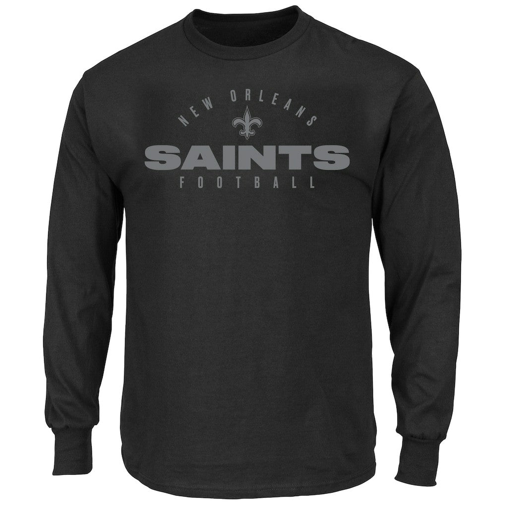 New Orleans Saints Big & Tall Coverage Scheme Long Sleeve T-Shirt Black | Fanatics