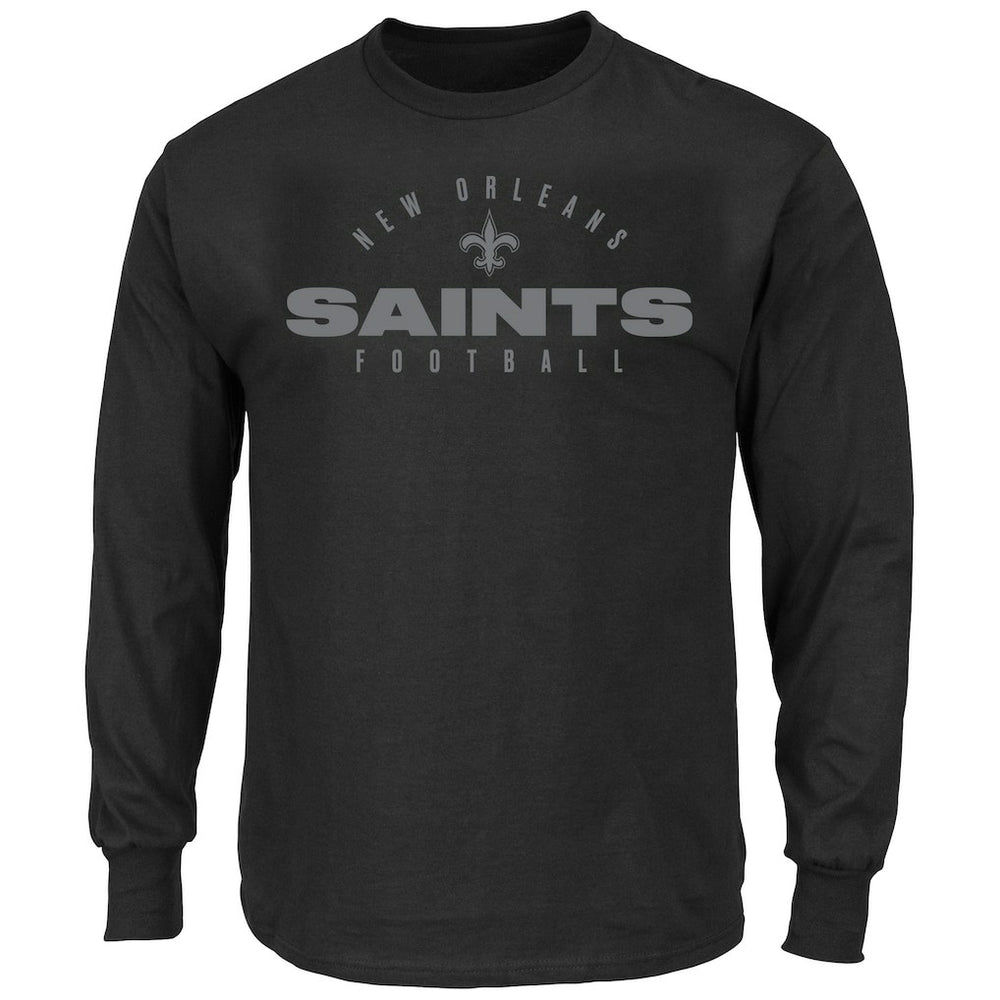 New Orleans Saints Big & Tall Coverage Scheme Long Sleeve T-Shirt Black | Fanatics