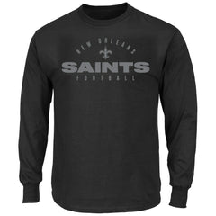 New Orleans Saints Big & Tall Coverage Scheme Long Sleeve T-Shirt Black | Fanatics