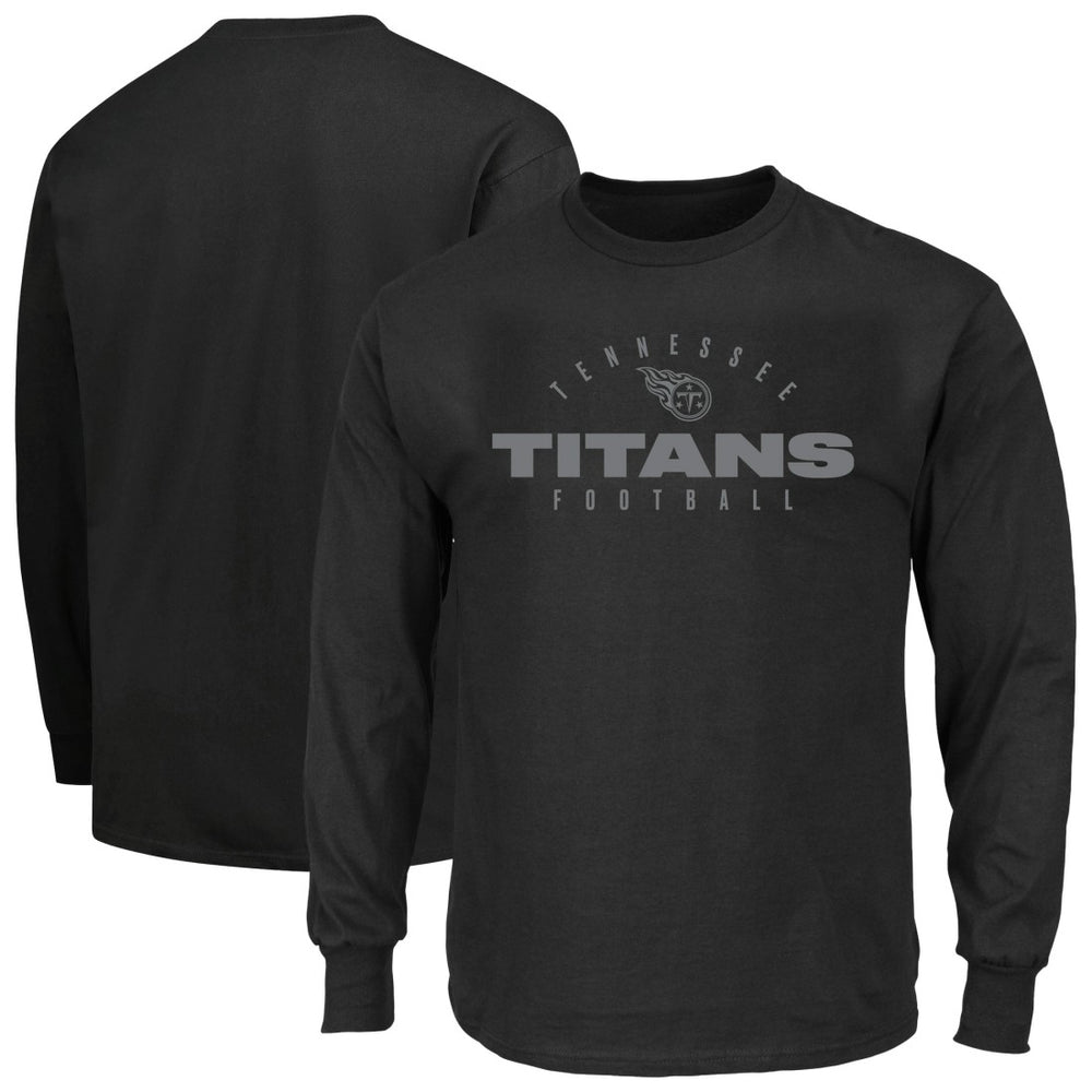Tennessee Titans Big & Tall Coverage Scheme Long Sleeve T-Shirt Black | Fanatics