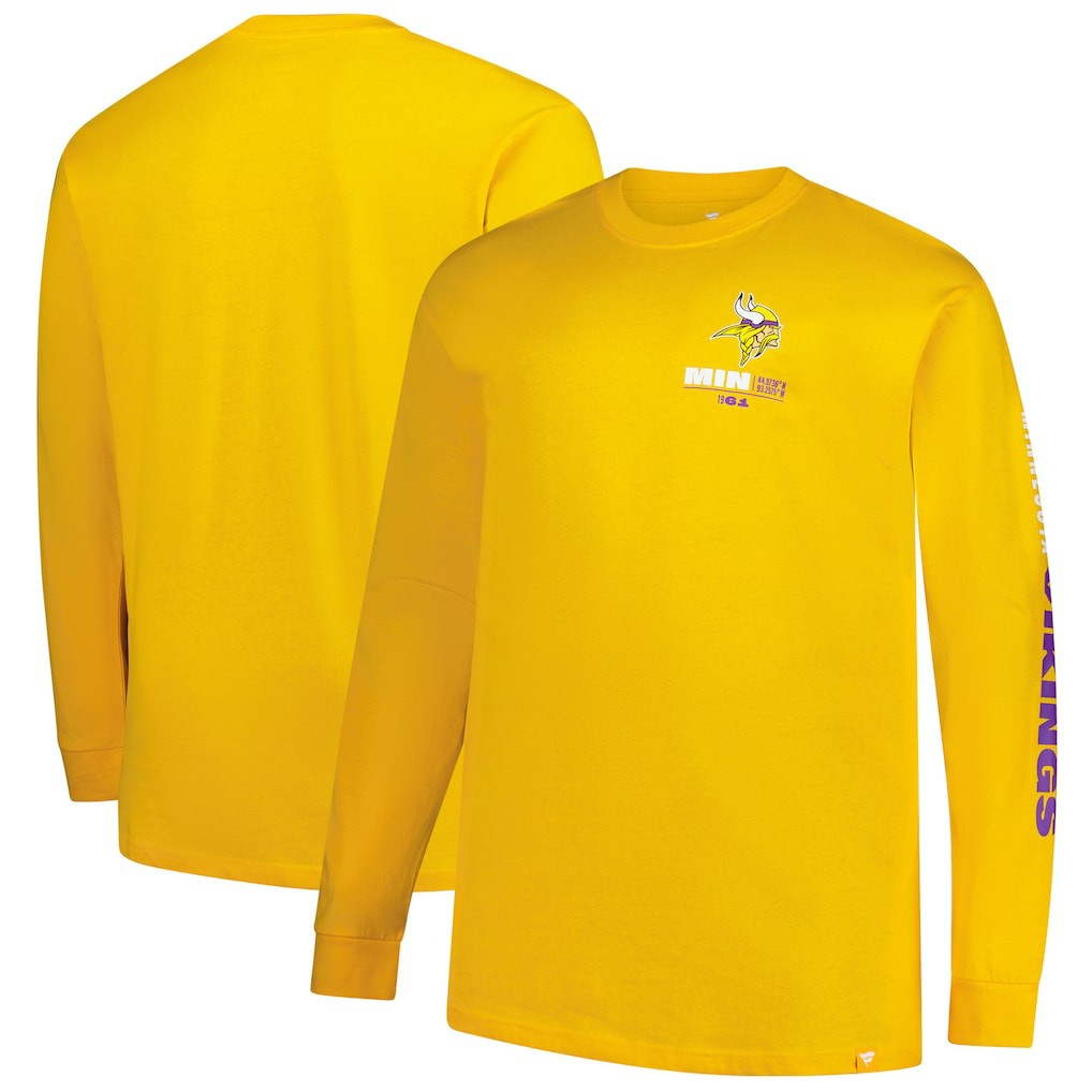 Minnesota Vikings Big & Tall Clock Management Legacy Long Sleeve T-Shirt Gold | Fanatics